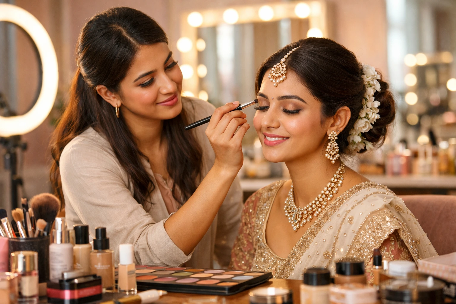 beautician salary per month